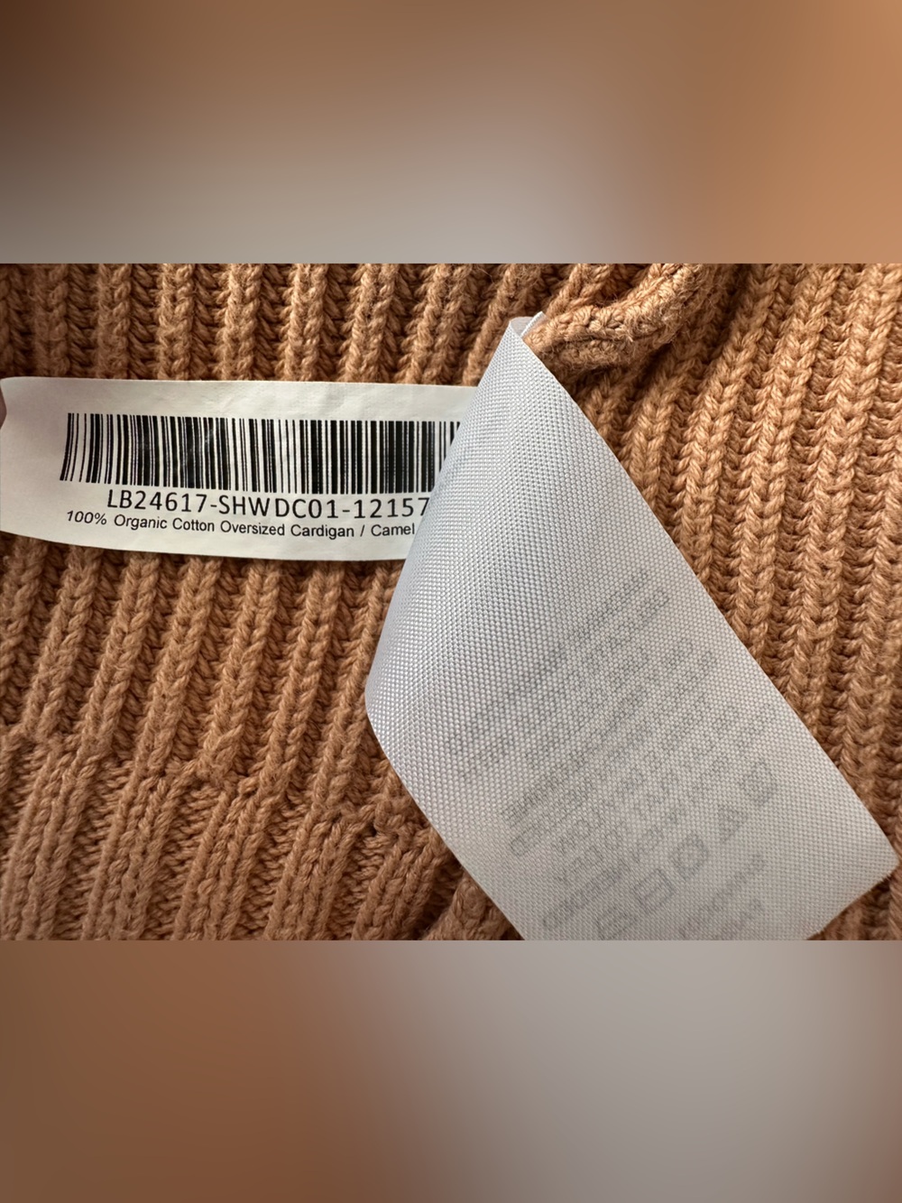 Quince Organic Cotton Rib Knit Open Front Cardigan Sweater Beige M Pockets - Picture 7 of 8